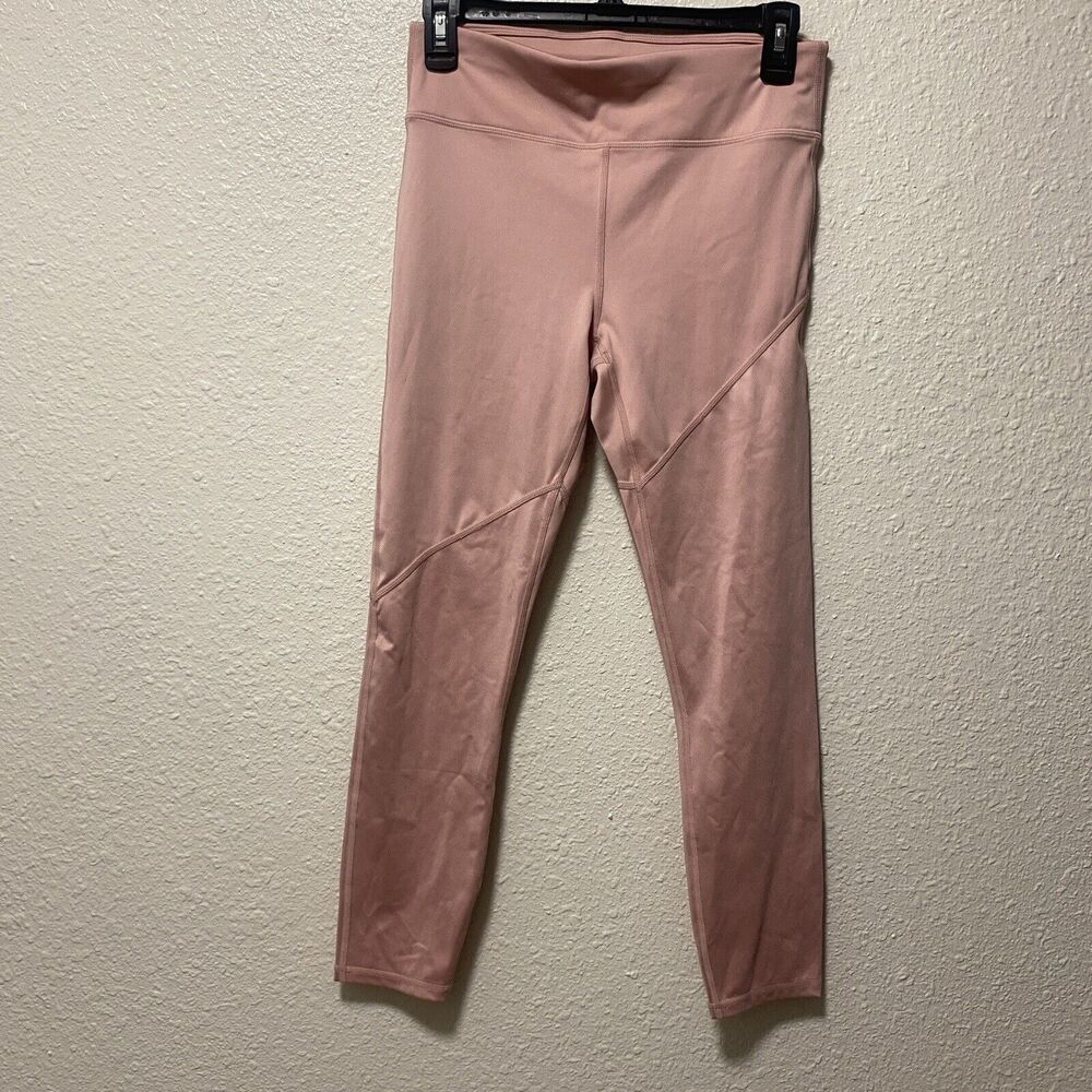 fabletics leggings small Pink Pale Blush Shiny Workout Slim Fitted nwot A3